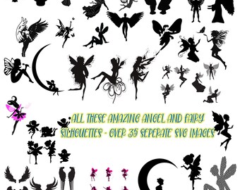 Ensemble SVG anges et fées : motifs enchanteurs pour travaux manuels et décoration