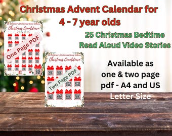 Calendrier de l'Avent de Noël avec une histoire à lire à voix haute et à suivre