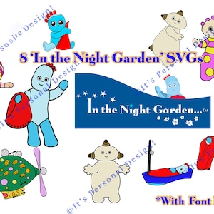 Night Garden PNG and SVG Bundle: Digital Designs for Crafting & Decor - Night Garden Font Included