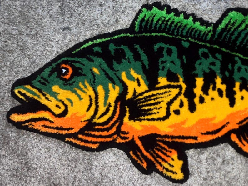 Fish Identification Rug Peacock Bass Fish Rug - Etsy