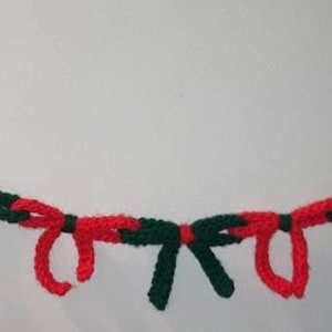Crochet Christmas Bow Garland