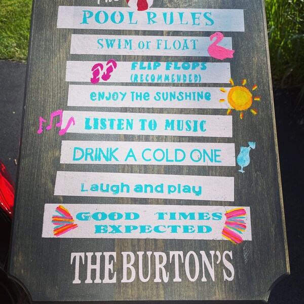 Pool Sign Etsy