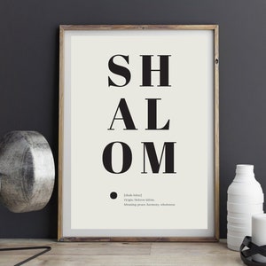 Shalom - Peace / Inspirational Wall Print / Quote Art Print / Typography / A2 / A3 / Mothers Day