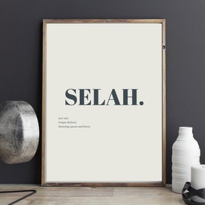 Wall Etsy Art A2 Selah / Print, Quote A3 Inspirational Print, Art Typography, / Print, Bible A4 -