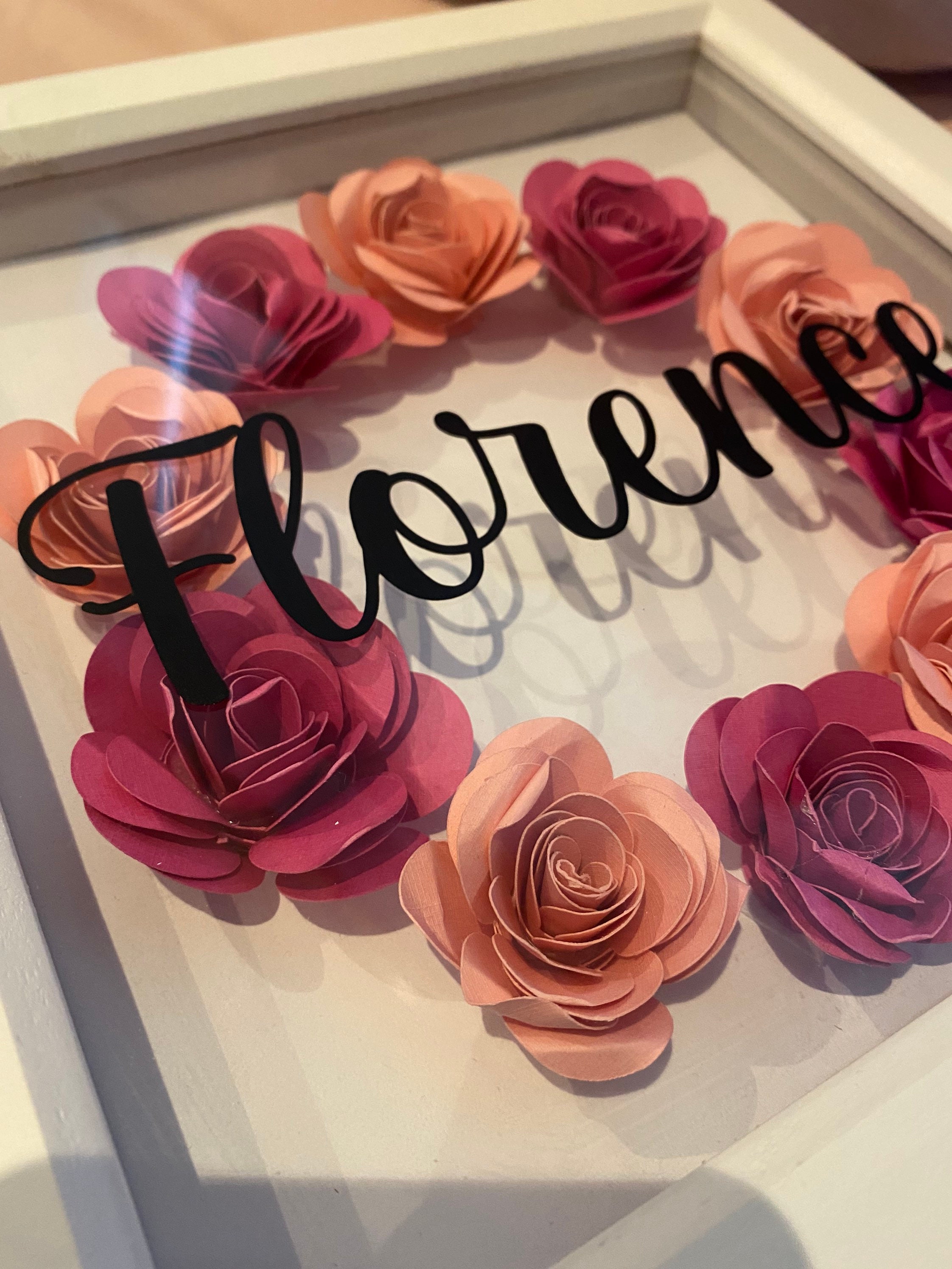 Personlised Paper Flower Frames Etsy