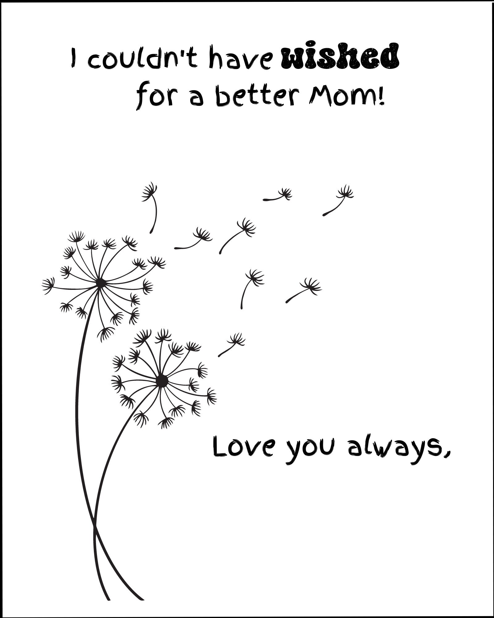 Mother's Day Printable, Women's Birthday Printable, Printable Craft for