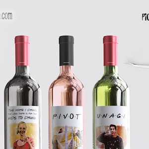 Friends TV Show Inspired Wine Label How you doing Unagi  image 1