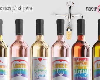 Gay Pride Wine Labels • Coming Out Gift • Love Wins • LBGTQ Pride  • Perfectly Queer