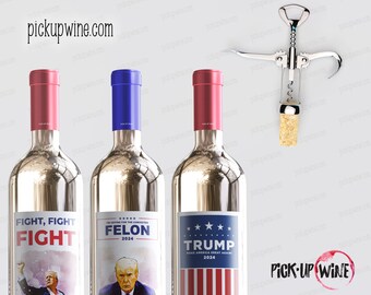 Trump Wine Label: MAGA Republican Gift, Patriotic Party Decor