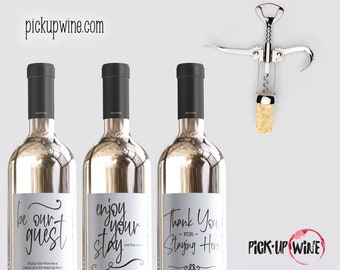 Airbnb Welcome Gift Wine Label: Vacation Rental Host Thank You