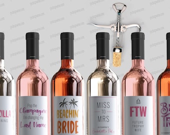 Bachelorette Party Wine Labels | Bridal Shower present, Bride Tribe Gifts