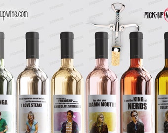 The Big Bang Theory inspired Wine Labels • Sheldon Cooper • Bazinga • Soft Kitty, Warm Kitty