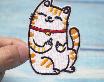 middle finger cat backpack