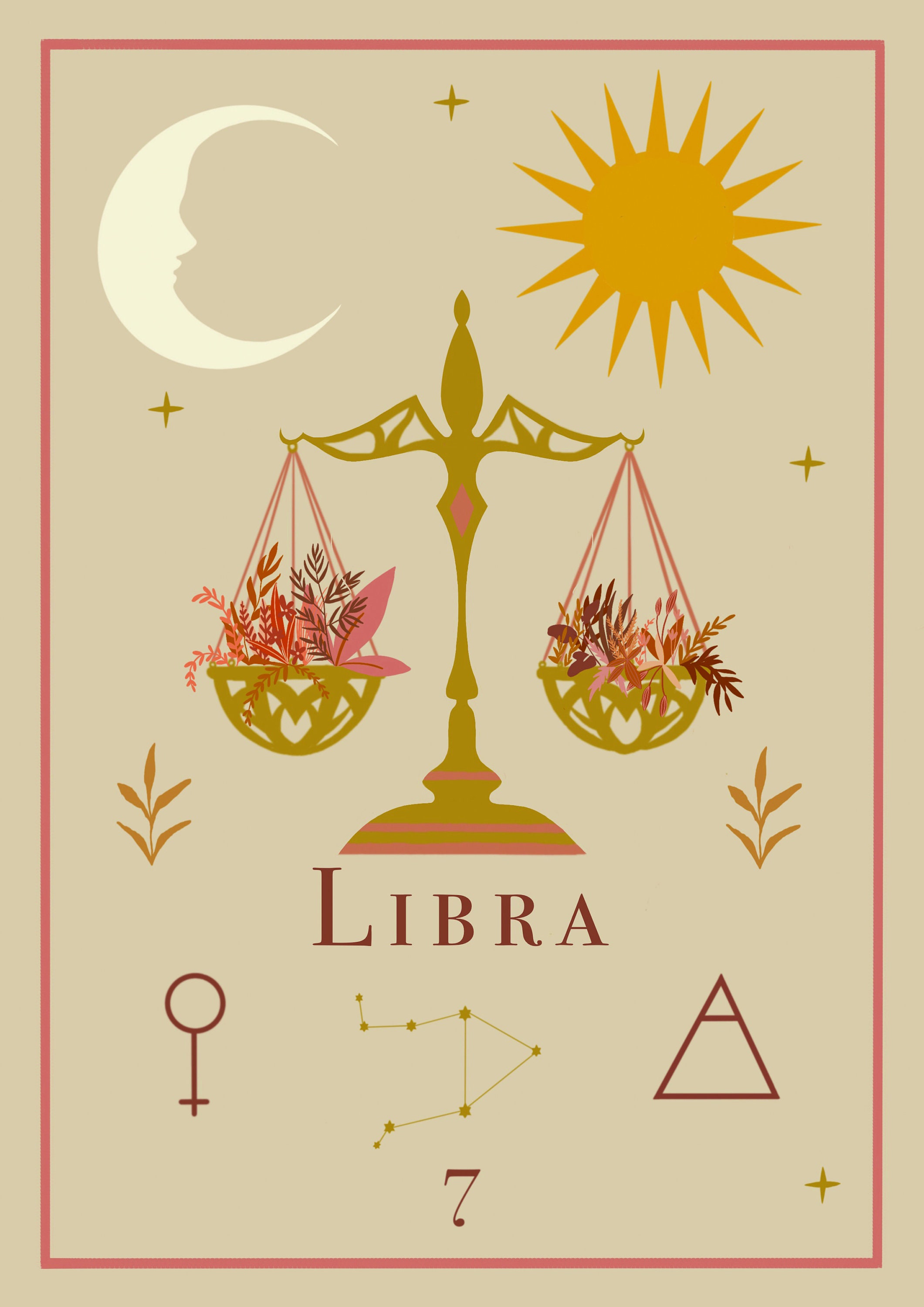 Balance Zodiaque Astrologie Art Print Signe stellaire Etsy France