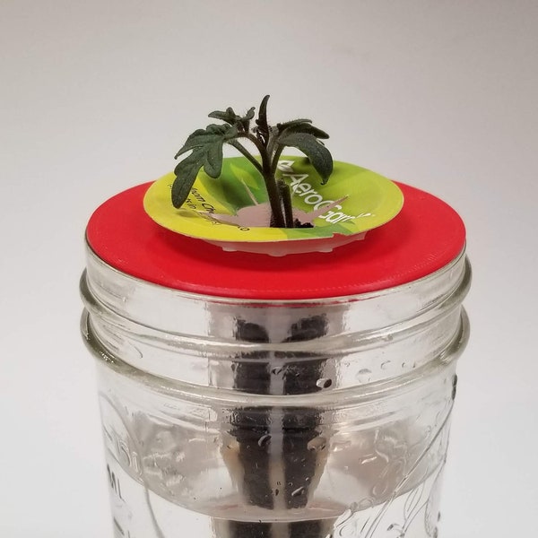Set of 4 - AeroGarden Pod Mason Jar Adapter for Kratky and DWC Gardening