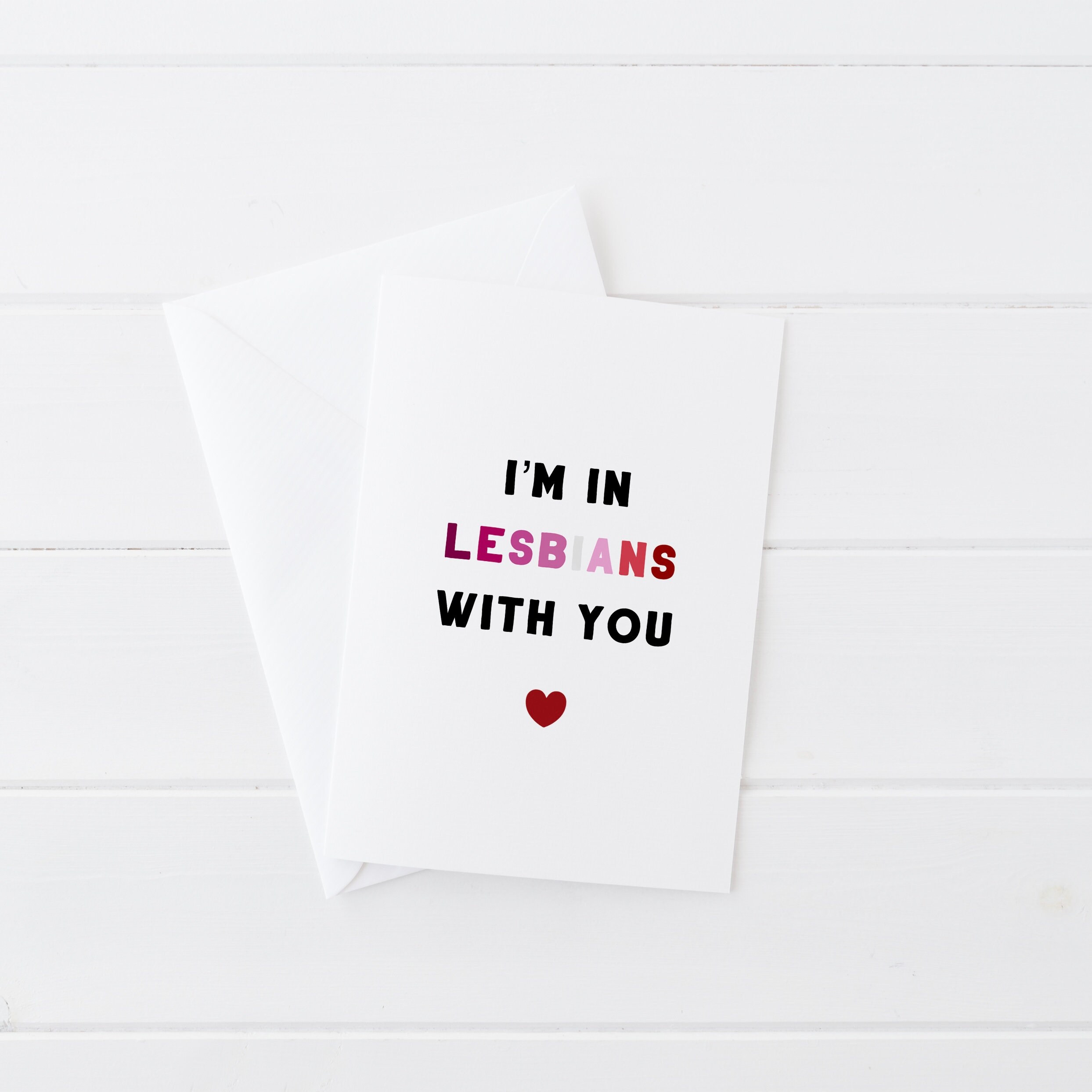 I'm in lesbians with you pride card gay card lesbian | Etsy