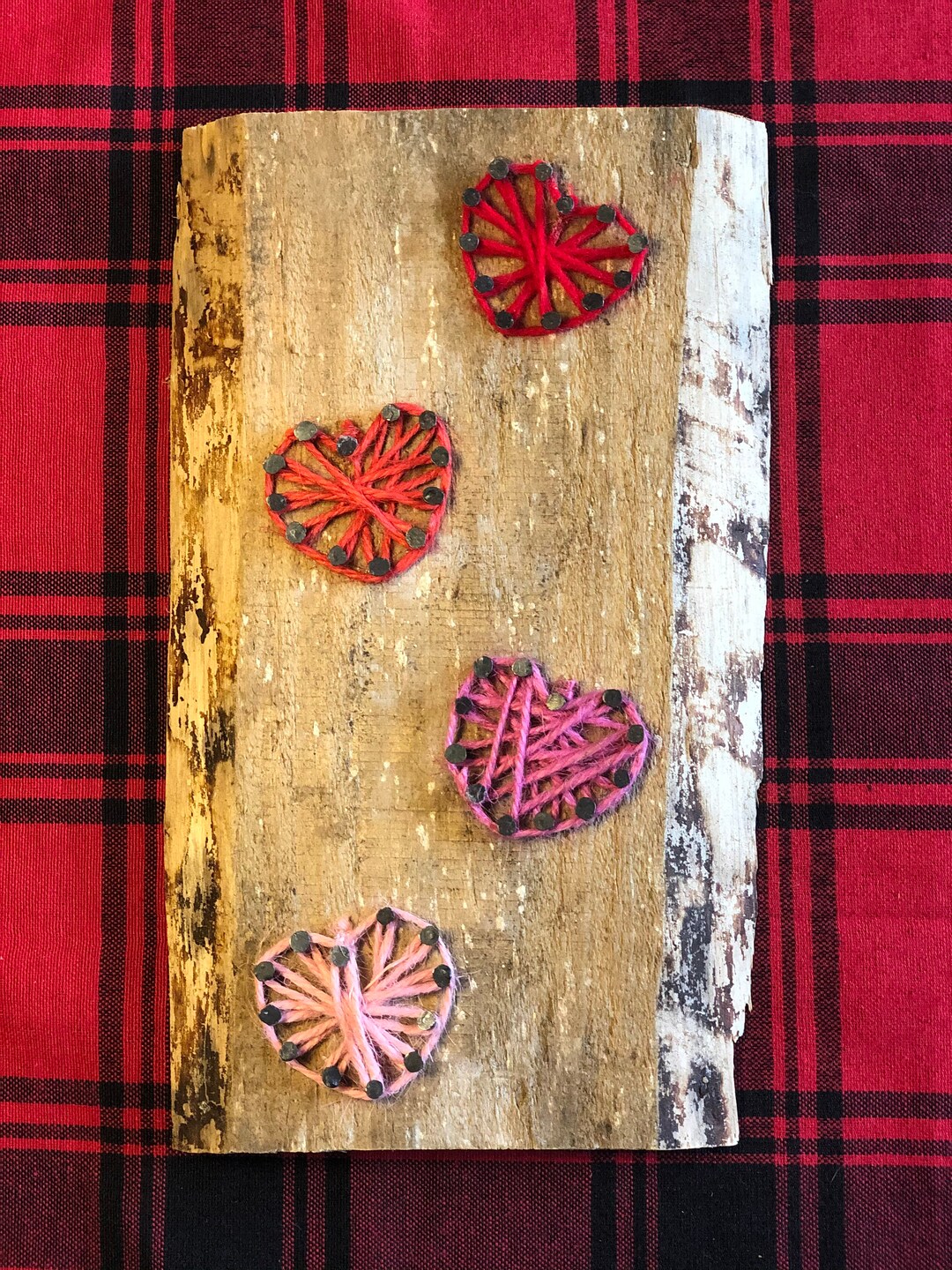 Four Hearts String Art Wall Decor Etsy