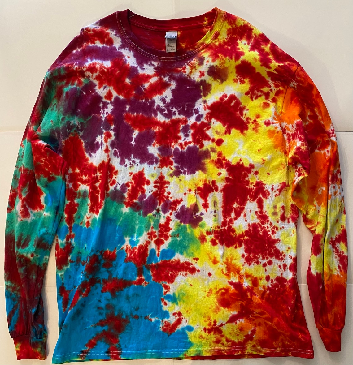 mens long sleeve tie dye