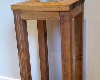 Solid Wood Tall Side Table - H70 x W30 x D30cm - Various colours available