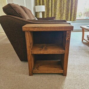 Rustic Farmhouse Style Double Shelf Solid Wood Side Table - Various Sizes & Colours Available