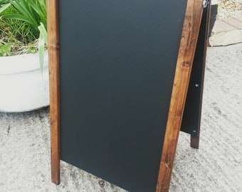 Dark Pine Wooden A Board - Sandwich - Blackboard - 70 x 40cm - Made in UK