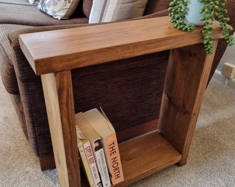 Solid Wood End Sofa Table Narrow Side Table - Various Sizes & Colours Available