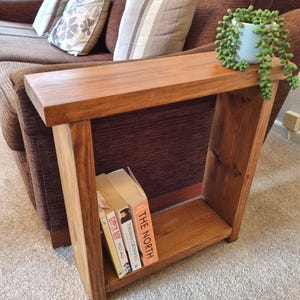 Solid Wood Sofa End Side Table - Various Sizes & Colours - Personalisation Available