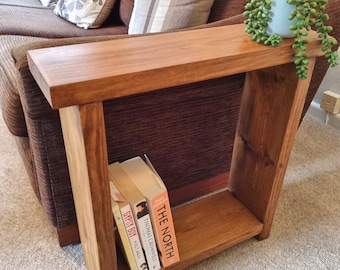 Solid Wood Sofa End Side Table - Various Sizes & Colours - Personalisation Available