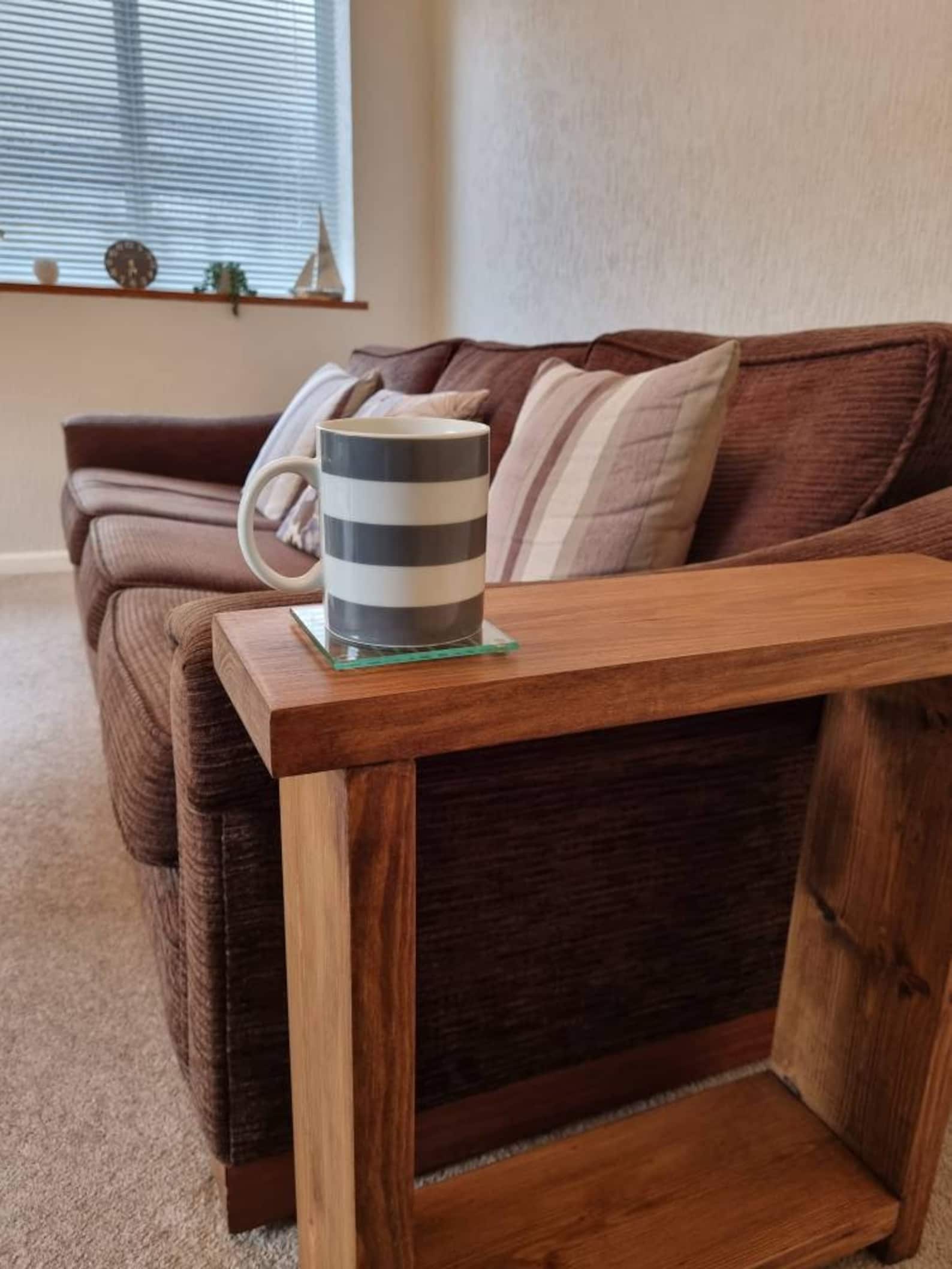 Solid Wood End Sofa Table Narrow Side Table Various Sizes & - Etsy UK