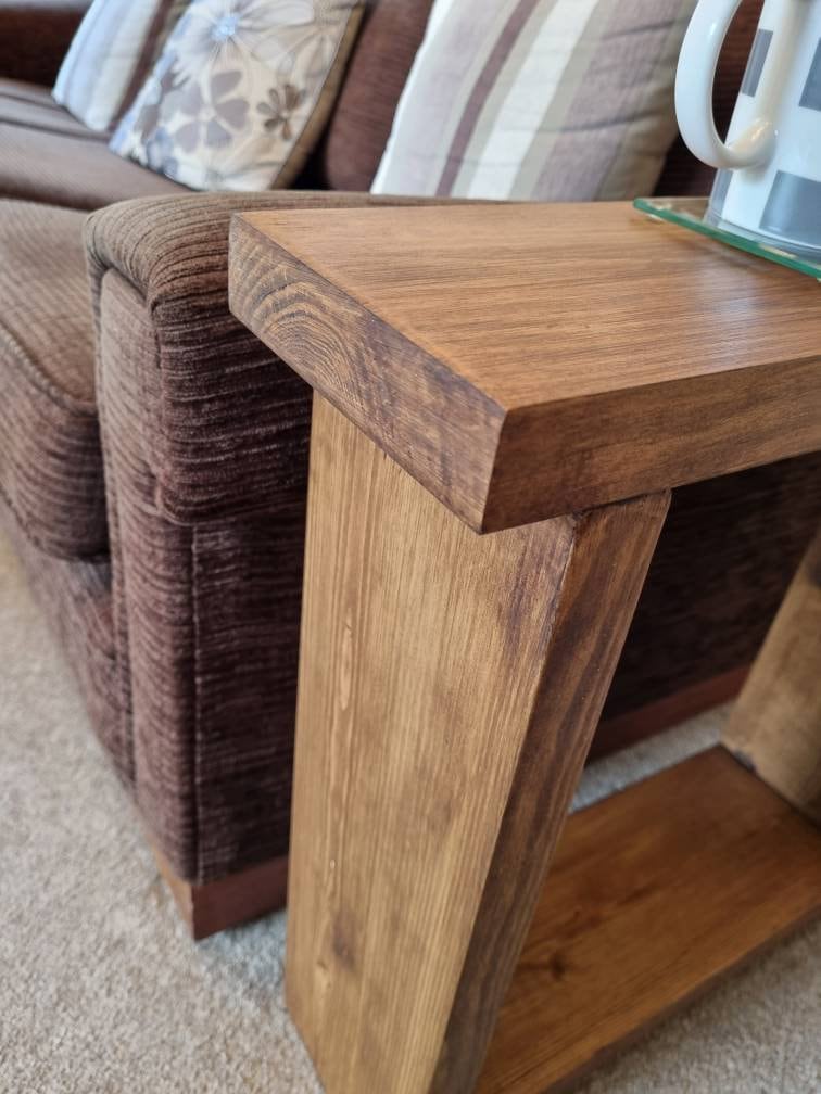 Solid Wood End Sofa Table Narrow Side Table Various Sizes & - Etsy UK