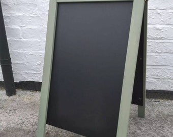 Sage Green Wooden A Board - Sandwich - Blackboard - 70 x 40cm - Made in UK