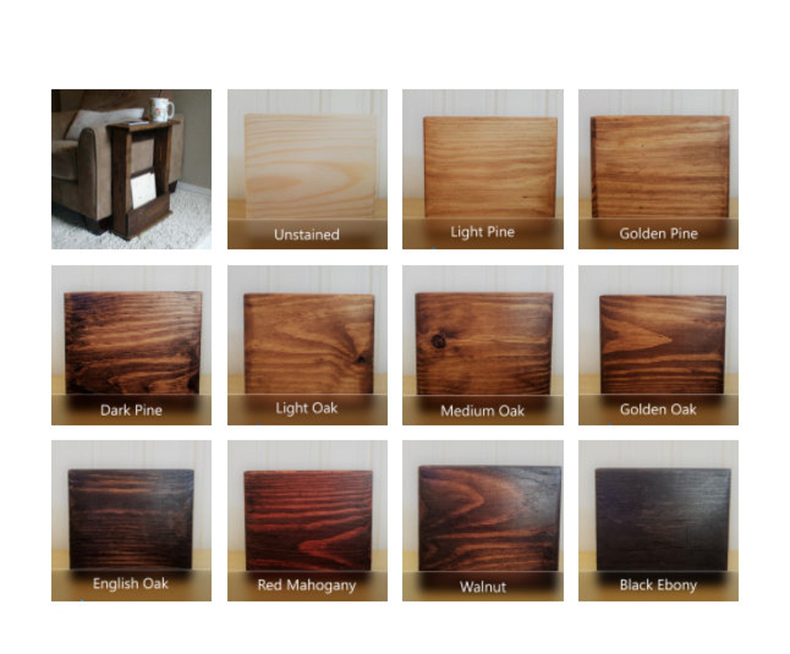 Solid Wood Narrow Side End Sofa Table With Storage Various Etsy