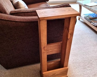 Solid Wood Compact Side Table with Storage - Various Sizes & Colours Available