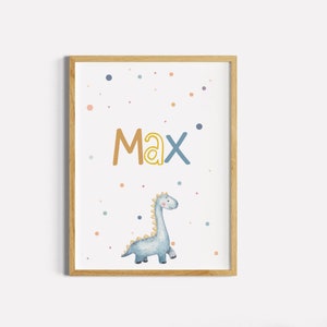 Affiche chambre enfant Dino, chambre enfant garçon, photo dinosaure, murale chambre garçon, cadeau personnalisé baptême, murale, chambre bébé