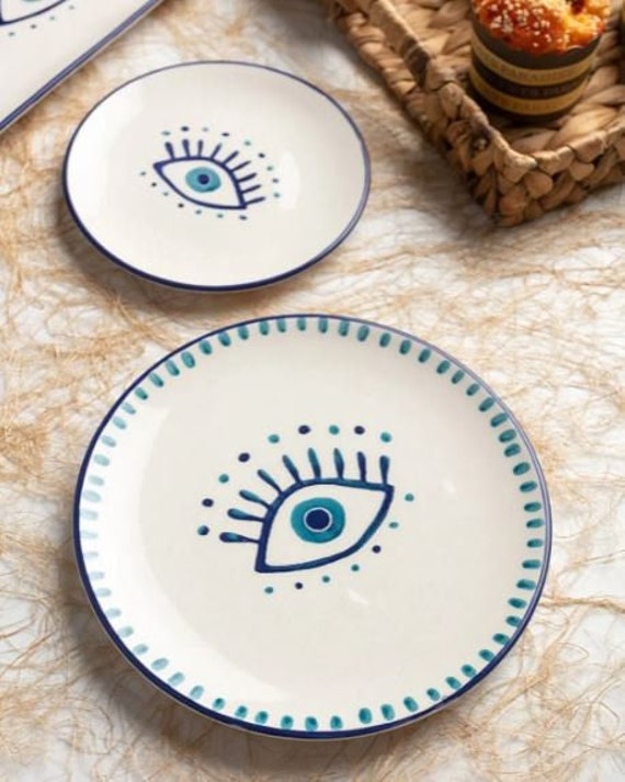 Evil Eye Ceramic Coffee Table Tray Housewarming Gift