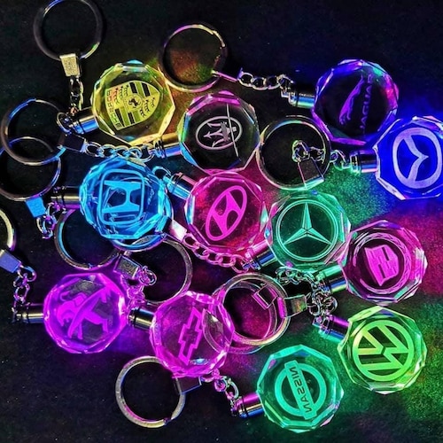 LED Car Logo Keychain Etsy