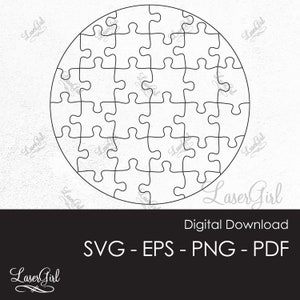 May include: A black and white circular puzzle with 36 pieces. The puzzle is in the shape of a circle and has a white background.