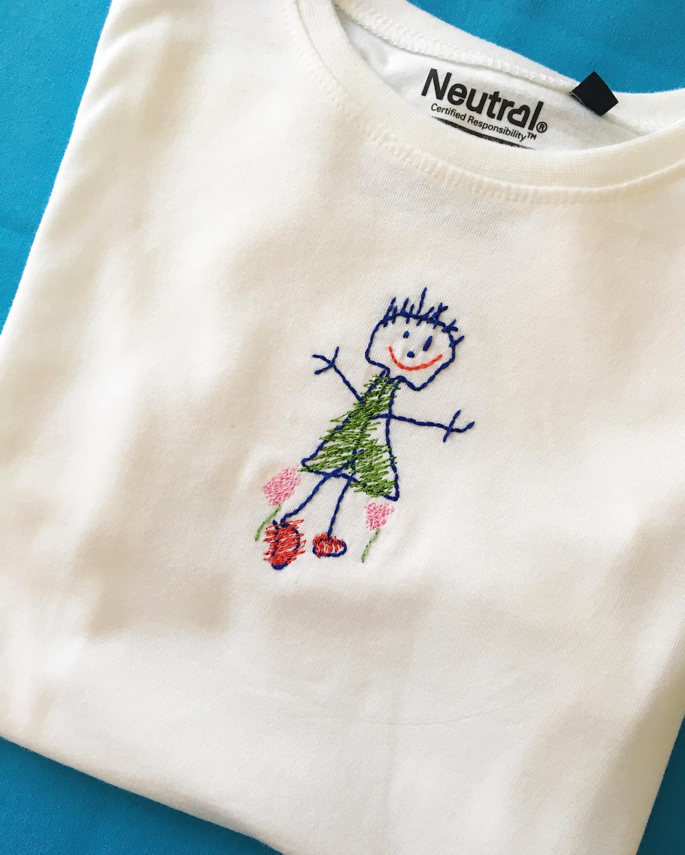 Kids art Embroidered keepsake shirt Custom t shirts for Etsy