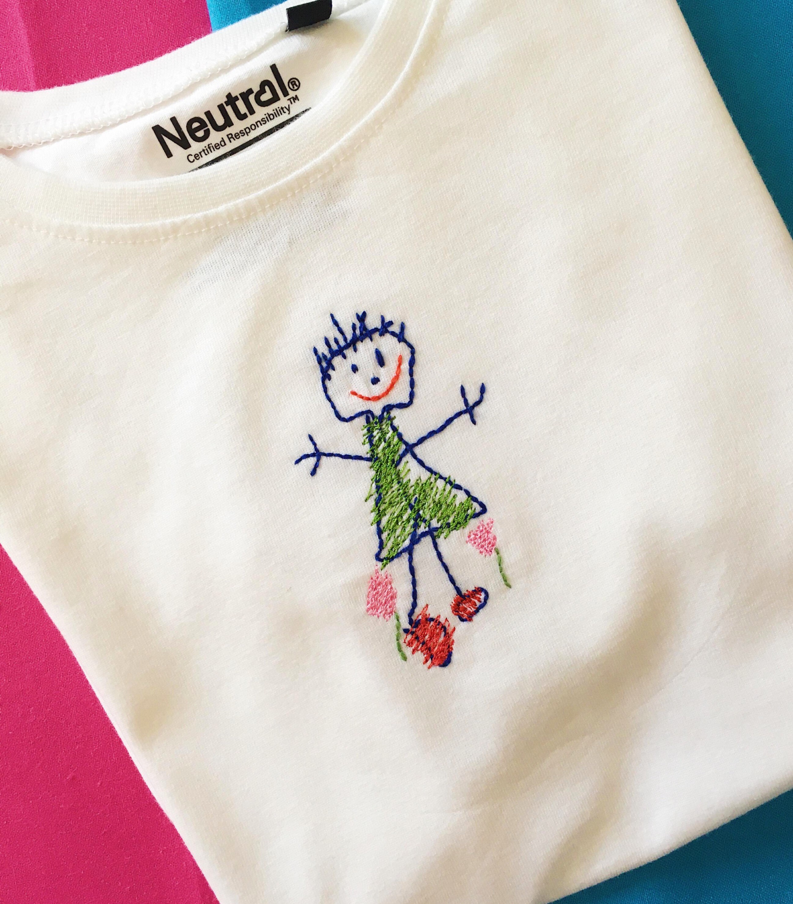 Kids art Embroidered keepsake shirt Custom t shirts for Etsy
