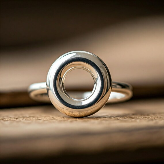 Anello a ciambella in argento sterling 925, anello a cerchio