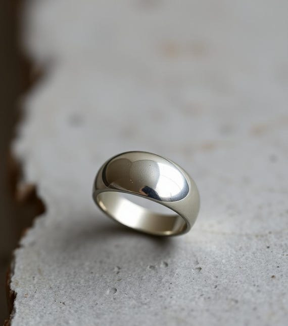 999 Solid Silver Dome Ring: Hypoallergenic Unisex Donut Ring