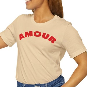 Amour T-shirt, Heart Valentines Lady Top, Cute Valentine Outfit, Love Shirt, Easy Valentine Gift Idea, Love Teacher Gift, Heart Latin Phrase