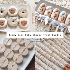 Teddy Bear Baby Shower Treat Bundle - We can bearly wait - 48 pieces