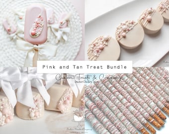 Pink and Tan Cakesicle Dessert Bundle - 24 pieces