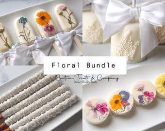 Floral Treat Bundle - Wildflower  Cakesicles , Oreos, Marshmallow , Chocolate Covered Pretzels - 24 pieces