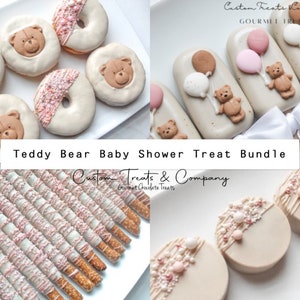 Pink We Can Bearly Wait Baby Shower Treat Bundle - 48 pieces