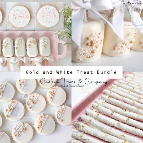 Gold and White Chocolate Dessert Treat Bundle - 24 pieces