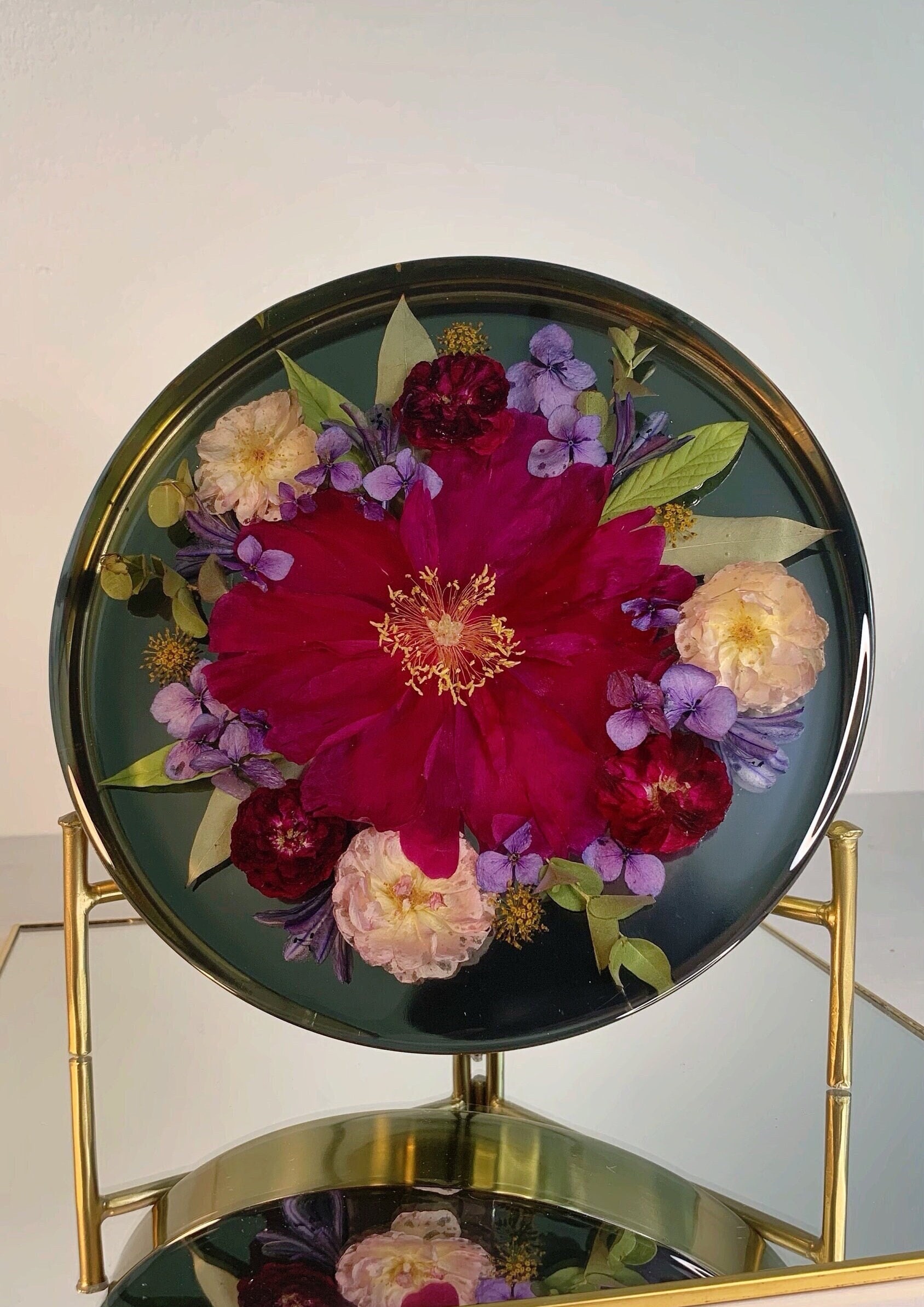 Earring Epoxy Resin Molds, Bohemian Retro Flowers Dangle Mirrored