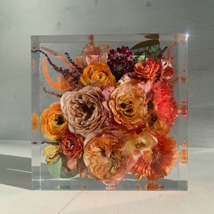 Brautstrauß Konservierung / bewahre deinen Hochzeitsstrauß / Hochzeit Andenken / Erinnerungsstück aus deinen Blumen / Resin Harz Bild 7