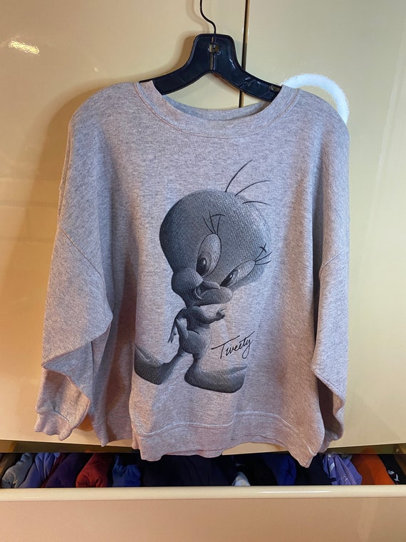 T-Shirt Vintage Looney Tunes Tweety Bird - Années 90 - Bleu, Taille M - Coton Jersey Homme